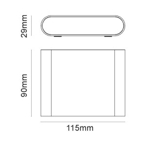 ΑΠΛΙΚΑ LED ΕΠΙΤΟΙΧΗ SOFT SMALL LED UP DOWN 2x3.5W - GREY