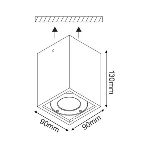 ΑΠΛΙΚΑ ΟΡΟΦΗΣ SQUARE CEMENT CEILING - GU10 - WHITE