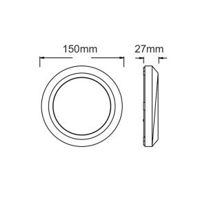 ΑΠΛΙΚΑ ΤΟΙΧΟΥ LED PLASTIC FIT-1 3W - GREY