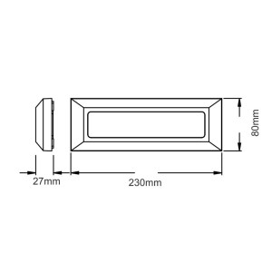 ΑΠΛΙΚΑ ΤΟΙΧΟΥ LED PLASTIC FIT-5 3W - OXYDE