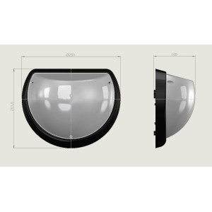 ΑΠΛΙΚΑ ΤΟΙΧΟΥ ΧΕΛΩΝΑ PLASTIC HALFMOON - E27 - BLACK