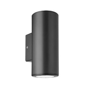 ΑΠΛΙΚΑ ΤΟΙΧΟΥ PLASTIC ROUND BIG UP - DOWN GU10 LED 2x7W - GRAFITE