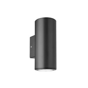ΑΠΛΙΚΑ ΤΟΙΧΟΥ PLASTIC ROUND SMALL UP - DOWN GU10 LED 2x7W - GRAFITE