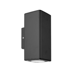 ΑΠΛΙΚΑ ΤΟΙΧΟΥ PLASTIC SQUARE BIG UP - DOWN GU10 LED 2x7W - GRAFITE