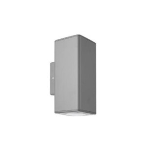 ΑΠΛΙΚΑ ΤΟΙΧΟΥ PLASTIC SQUARE SMALL UP - DOWN GU10 LED 2x7W - GREY