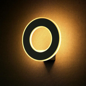 ΑΠΛΙΚΑ ΤΟΙΧΟΥ 3D CIRCLE BLACK LED 9W - 3000K - IP20