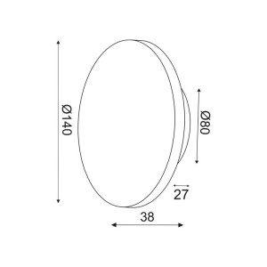 ΑΠΛΙΚΑ ΤΟΙΧΟΥ DISC 1 WOOD D LED 5W - 3000K - IP20