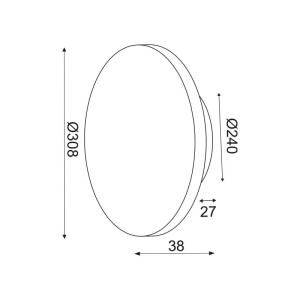 ΑΠΛΙΚΑ ΤΟΙΧΟΥ DISC 3 BRASS LED 15W - 3000K - IP20