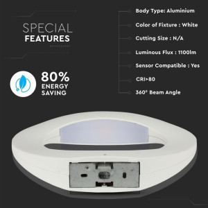 ΑΠΛΙΚΑ ΤΟΙΧΟΥ OVALO WHITE LED 10W - 4000K - IP20