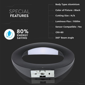 ΑΠΛΙΚΑ ΤΟΙΧΟΥ OVALO BLACK LED 10W - 4000K - IP20