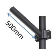 ΒΡΑΧΙΟΝΑΣ ΤΟΙΧΟΥ & ΙΣΤΟΥ Φ48 ~ Φ50 ΧΑΛΥΒΔΙΝΟΣ 50cm BLACK SOLAR