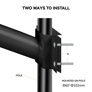 ΒΡΑΧΙΟΝΑΣ ΤΟΙΧΟΥ & ΙΣΤΟΥ Φ48 ~ Φ50 ΧΑΛΥΒΔΙΝΟΣ 50cm BLACK SOLAR