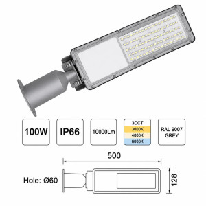 ΦΩΤΙΣΤΙΚΟ ΔΡΟΜΟΥ SPLIGHT LED 100W 3CCT - IP66