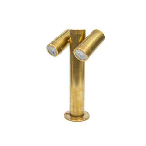 ΦΩΤΙΣΤΙΚΟ ΚΟΛΩΝΑΤΟ ΟΡΕΙΧΑΛΚΙΝΟ GARDEN BRASS DOUBLE LED 2x6W - IP65
