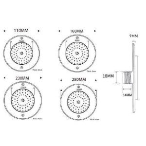 ΦΩΤΙΣΤΙΚΟ ΠΙΣΙΝΑΣ ΧΩΝΕΥΤΟ EXCELLENT Φ110 INOX 316 LED 6W - 12V - RGB - IP68