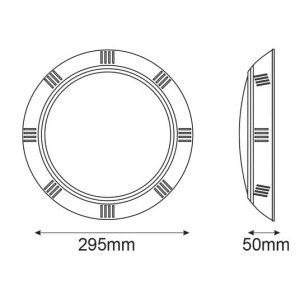 ΦΩΤΙΣΤΙΚΟ ΠΙΣΙΝΑΣ ΕΠΙΤΟΙΧΟ FLAT LED 25W - 12V AC/DC - 3000K - IP68