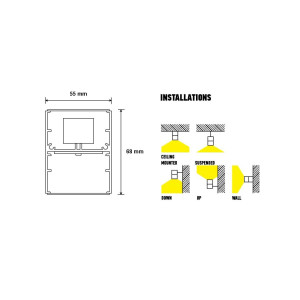 ΦΩΤΙΣΤΙΚΟ ΓΡΑΜΜΙΚΟ ΟΡΟΦΗΣ SLOTLIGHT 55mm PLEXI LED 16W - 3000K - IP20