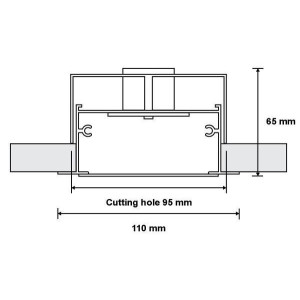 ΦΩΤΙΣΤΙΚΟ ΓΡΑΜΜΙΚΟ ΨΕΥΔΟΡΟΦΗΣ SLOTLIGHT 90mm PLEXI LED 57W - 4000K - IP20