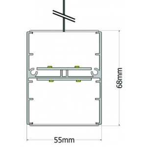 ΦΩΤΙΣΤΙΚΟ ΓΡΑΜΜΙΚΟ ΚΡΕΜΑΣΤΟ SLOTLIGHT 55mm PLEXI UP DOWN LED 2x21W - 3000K - IP20