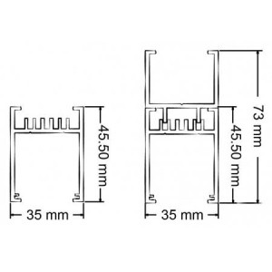 ΦΩΤΙΣΤΙΚΟ ΓΡΑΜΜΙΚΟ ΟΡΟΦΗΣ SLOTLIGHT 35mm PLEXI LED 56W - 4000K - IP20
