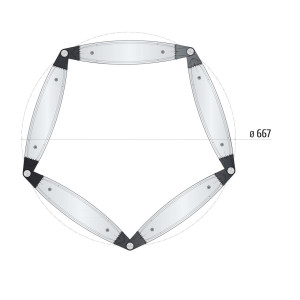 ΦΩΤΙΣΤΙΚΟ CLUCE HEXAGON 120° LED 160W - 5 LM 840 - IK10 - IP66