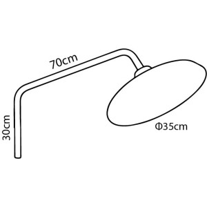 ΦΩΤΙΣΤΙΚΟ TOIXOY ME ΒΡΑΧΙONA Γ/Ζ 70cm ΚΑΠΕΛΟ RIGO ΑΒΑΦΟ - IP23