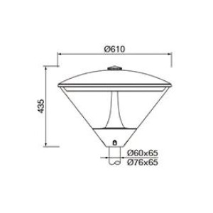 ΦΩΤΙΣΤΙΚΟ ΙΣΤΟΥ ΚΟΡΥΦΗΣ PAVILION LED ROUND SMD 40W IK09 IP66