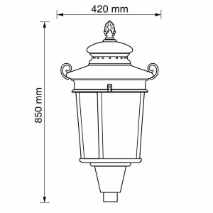 ΦΩΤΙΣΤΙΚΟ ΙΣΤΟΥ ΦΑΝΑΡΙ ΚΟΡΥΦΗΣ COLOSSEUM LED SMD 120W - 4000K ALUMINIUM IP66 - IK10