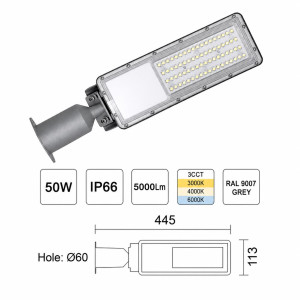 ΦΩΤΙΣΤΙΚΟ ΔΡΟΜΟΥ SPLIGHT LED 50W 3CCT - IP66