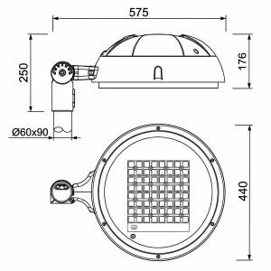 ΦΩΤΙΣΤΙΚΟ ΒΡΑΧΙΟΝΟΣ STREET MYTHOS LED BIG 120W - IP66 - ENEC