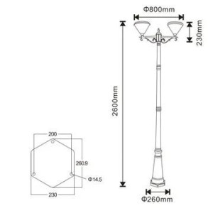 ΦΩΤΙΣΤΙΚΟΣ ΙΣΤΟΣ SOLAR DOUBLE DIAMOND LED 2x40W - IP65 - ALUMINUM 2.60m