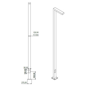 ΦΩΤΙΣΤΙΚΟΣ ΙΣΤΟΣ SMART VERTICAL 5.5m SINGLE LED 40W - IP66