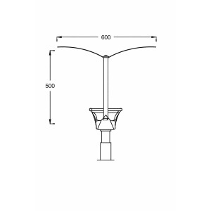 ΦΩΤΙΣΤΙΚΟΣ ΙΣΤΟΣ CARDIF 3m - 150W - HQI - SYMMETRIC - IP66