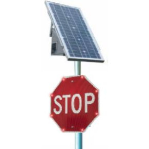 ΗΛΙΑΚΗ ΗΛΕΚΤΡΟΝΙΚΗ ΦΩΤΕΙΝΗ ΠΙΝΑΚΙΔΑ STOP LED 60x60cm & ΙΣΤΟ 3m - IP65