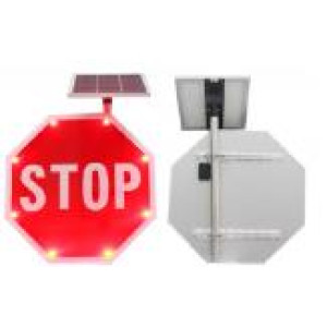 ΗΛΙΑΚΗ ΗΛΕΚΤΡΟΝΙΚΗ ΦΩΤΕΙΝΗ ΠΙΝΑΚΙΔΑ STOP LED 60x60cm & ΙΣΤΟ 3m - IP65