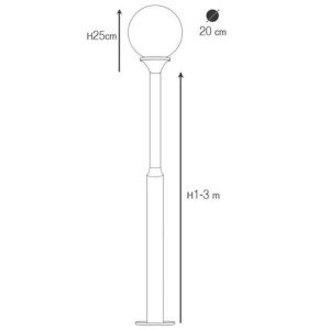 ΙΣΤΟΣ ΚΟΛΩΝΑ ΟΡΕΙΧΑΛΚΙΝΗ 3.00Μ BALL 60W - E27 - IP65