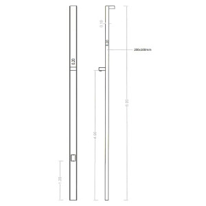 ΙΣΤΟΣ ΧΑΛΥΒΔΙΝΟΣ ΟΡΘΟΓΩΝΙΚΟΣ RECTA 200x100x3mm 6.00m ΓΖ & ΒΑΜΜΕΝΟΣ