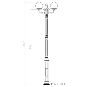 ΙΣΤΟΣ ΧΥΤΟΣΙΔΗΡΟΥ ΔΙΦΩΤΟΣ 3.4m - VENEZIA-2 UP ARM
