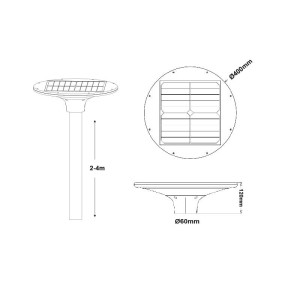 LED SOLAR URBAN LUMINAIRE CENTURY 20W 2CCT 3000K/4000K 2200Lm IP65