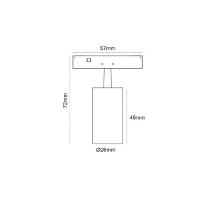 ΜΙΝΙ ΜΑΥΡΟ ΜΑΓΝΗΤΙΚΟ ΣΠΟΤ 24V DC 2W 3000K 180LM 24° RA90 5YRS Φ26*46(72)ΜΜ
