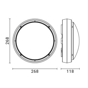 ΠΛΑΦΟΝΙΕΡΑ DOCKS LED 15W - 2700K - 2300Lm - IP66