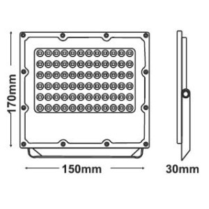 ΠΡΟΒΟΛΑΙΑΣ JADE LED 30W - 6000K - 3600Lm - 100-277V AC - IK08 - 5YRS - IP65 - WHITE