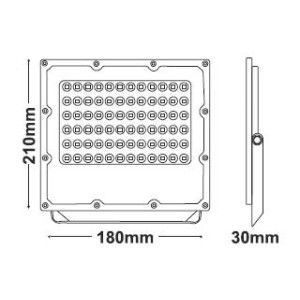 ΠΡΟΒΟΛΑΙΑΣ JADE LED 50W - 4000K - 6000Lm - 100-277V AC - IK08 - 5YRS - IP65 - BLACK