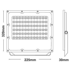 ΠΡΟΒΟΛΑΙΑΣ JADE LED 100W - 6000K - 12000Lm - 100-277V AC - IK08 - 5YRS - IP65 - WHITE