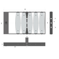 ΠΡΟΒΟΛΕΑΣ LED HEXAGON SQ ASYMMETRICAL 200W - 60° - 5 MODULE - 4000K - IP65