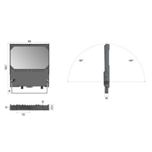 ΠΡΟΒΟΛΕΑΣ LED CLUCE GEMINI MAX PRO ASYMETRIC 224W - 7 MODULE - 4000K - IP66