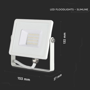 ΠΡΟΒΟΛΕΑΣ VTAC SAMSUNG CHIP LED 20W - 4000K - WHITE - IP65