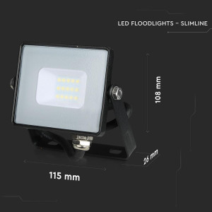 ΠΡΟΒΟΛΕΑΣ VTAC SAMSUNG CHIP LED 10W - 6000K - BLACK - IP65