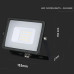 ΠΡΟΒΟΛΕΑΣ VTAC SAMSUNG CHIP LED 20W - 6000K - BLACK - IP65