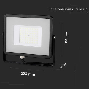 ΠΡΟΒΟΛΕΑΣ VTAC SAMSUNG CHIP LED 50W - 6000K - BLACK - IP65